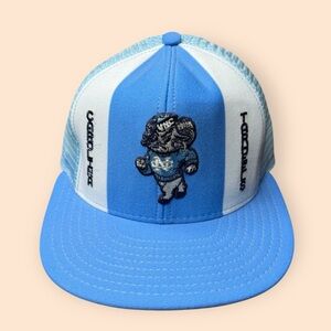 Vintage North Carolina Tar Heels 1980s SnapBack Trucker Hat AJD UNC Vtg 80s